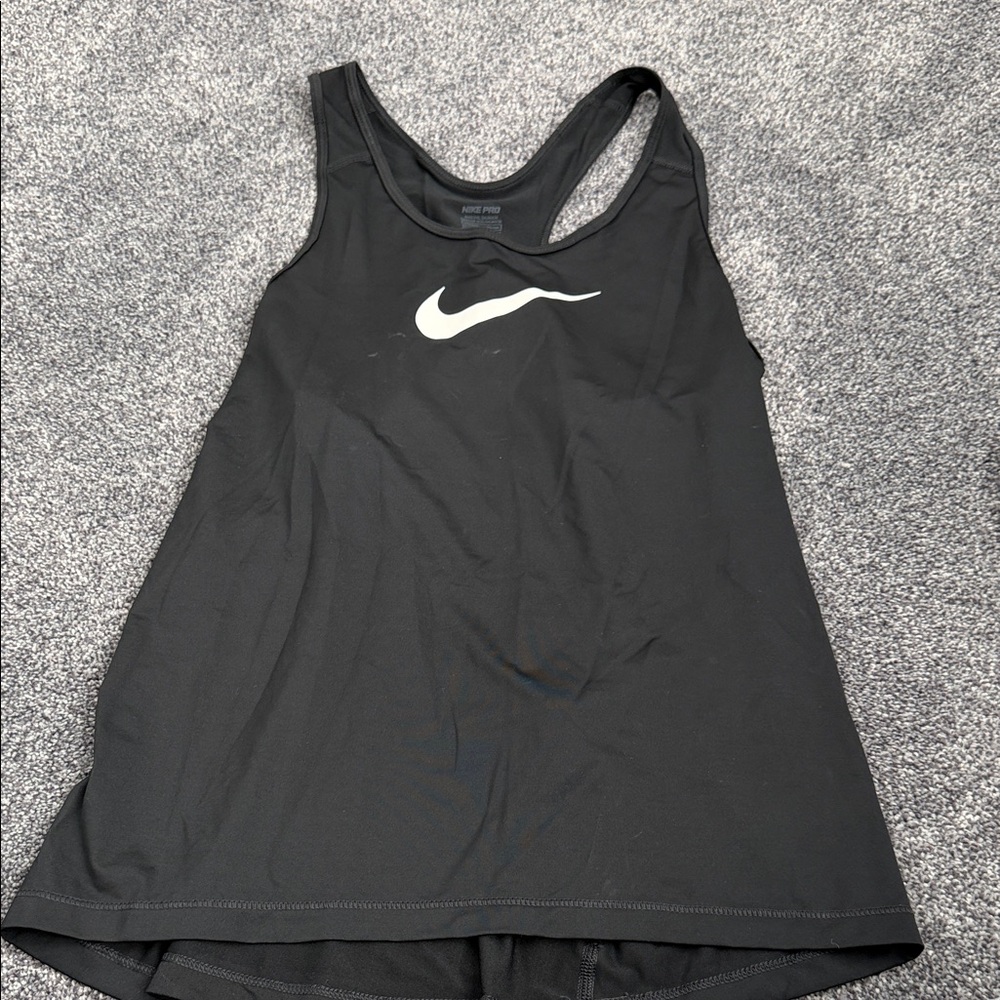 Nike Women's Black and White Tank Top